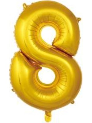 Eğlence Marketi 16 Inç 35 cm Altın Rakam Folyo Balon 8