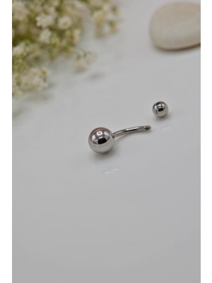 Sacce Scarves&Accessories Top Çelik Göbek Piercing Gümüş Rengi