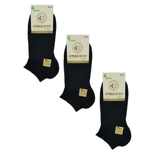 Umberto Calvini 12 Adet Erkek  Bambu Patik Çorap -307 12 Adet Siyah