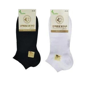 Umberto Calvini 12 Adet Erkek  Bambu Patik Çorap -307 6 Siyah 6 Beyaz