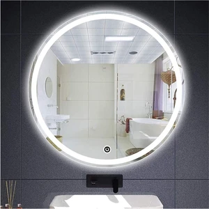 Global Led Mirror 45 cm Kumlamalı Dokunmatik Tuşlu Yuvarlak Ledli Ayna Duvar Salon Banyo Wc Ofis Yatak Odası Boy Ledli Ayna