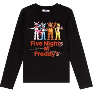 Five Nights At Freddys Uzun Kol Çocuk Tişört Fnaf Siyah