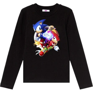 Sonic Uzun Kol Çocuk Tişört Siyah