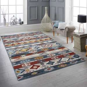 Halı Etnik Plus FE340 Krem/mavi 80 x 150 cm Dokuma Halı