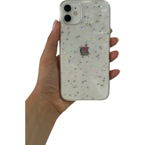Iphone 11 Simli Yıldız Desenli Kılıf Şeffaf