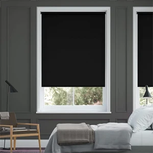 Story Perde Düz Siyah Güneşlik Stor Perde