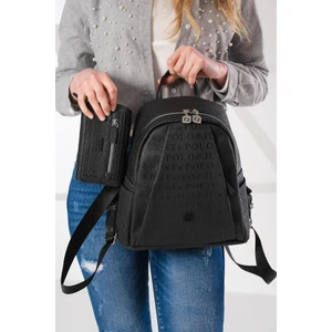 Just Polo Kadın Ayarlanabilir Askılı Çok Bölmeli Sırt Çantası ve Cüzdan Kombini MDS4040-1006