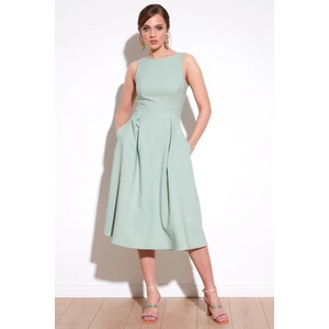 Bisiklet Yaka Cepli Pileli Midi Elbise Bayan Elbise 6051963