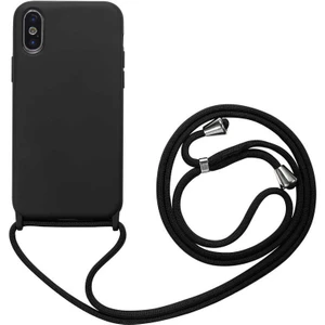 Apple iPhone x Kılıf Lansaman Ipli Kılıf Siyah