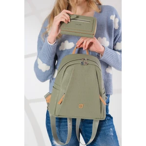 Just Polo Kadın Ayarlanabilir Askılı Çok Bölmeli Sırt Çantası ve Cüzdan Kombini PBU4040-1006