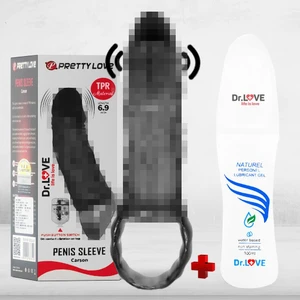 Dr. Love Titreşimli, Penis, Kılıfı 5cm, Dolgulu Uzatmalı Prezervatif + Dr. Love