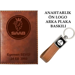 Promosyon Denizi Plakanıza ve Isminize Özel Lazer Baskılı  Taba Ruhsat Kabı ve Anahtarlık