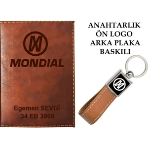 Promosyon Denizi Plakanıza ve Isminize Özel Lazer Baskılı Mondial  Logolu Taba Ruhsat Kabı ve Anahtarlık