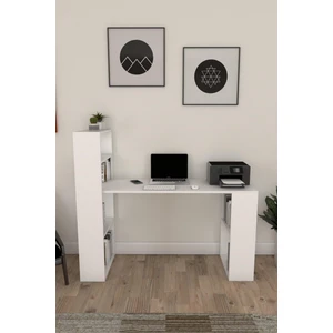 Sima Kitaplık Çalışma Masası (Beyaz)