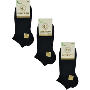 Umberto Calvini 6 Adet Erkek  Bambu Patik Çorap - 307 6 Adet Siyah