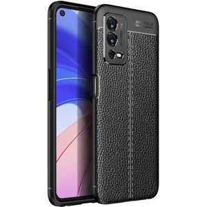Case 4U Oppo A55 4G Kılıf Rugan Armor Deri Görünümlü Yüksek Kalite Silikon Niss Siyah