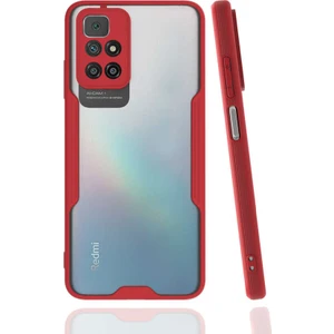 Case 4U Xiaomi Redmi 10 Kılıf Kamera Korumalı Ultra Ince Buzlu Mat Renkli Parfe Silikon Kapak Kırmızı