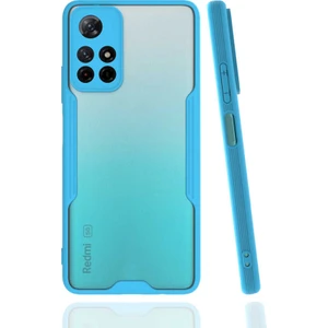 Case 4U Xiaomi Redmi Note 11 Kılıf Kamera Korumalı Ultra Ince Buzlu Mat Renkli Parfe Silikon Kapak Mavi
