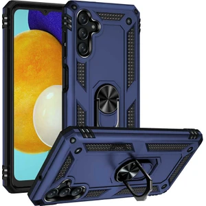 Case 4U Samsung Galaxy A13 Uyumlu Kılıf Çift Katmanlı Yüzüklü Manyetik Vega Kapak Lacivert