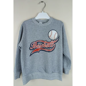 Erkek Çocuk Baskılı Gri Pamuklu Sweatshirt