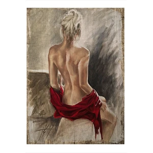 Nü Kadın Resmi Modern Ahşap Tablo 20CM x 30CM