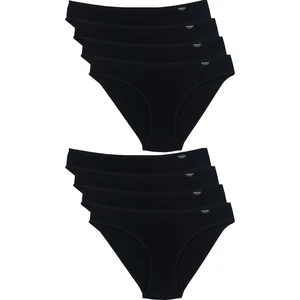 Siyah Düşük Bel Likralı Pamuklu Slip 8 Adet