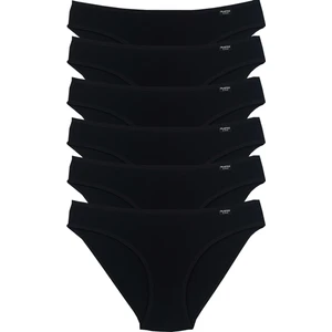 Siyah Düşük Bel Likralı Pamuklu Slip 6 Adet