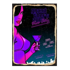 Gta Vice City Dekoratif Ahşap TABLO20X30