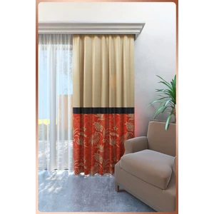 Ne Bumu Ithal Blackout Mury Tropikal Bej Büzgülü Perde