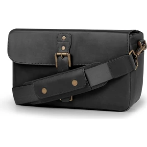 Suni Deri Fotoğraf Makinesi Omuz Çantası - Siyah