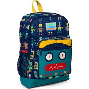 Coral High Kids Lacivert Robot Desenli Dört Bölmeli Okul Sırt Çantası 23472