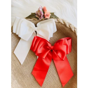 Yeşim Aksesuar  Lüx Saten Fiyonk Toka, Fiyonk Kurdele Saten Otomatik Kadın Toka