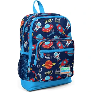 Coral High Kids Lacivert Uzay Desenli Dört Bölmeli Okul Sırt Çantası 23470