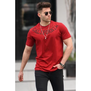 Baskılı Bordo T-Shirt 5368