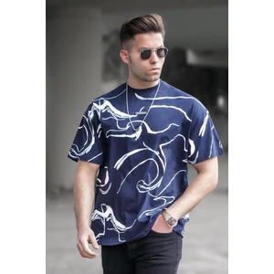 Erkek Desenli Lacivert T-Shirt 5362