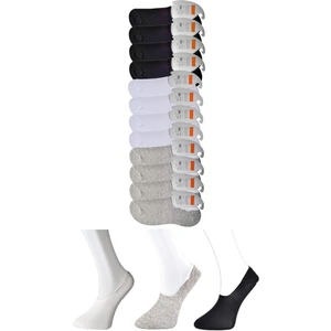 Siyah Gri ve Beyaz Erkek Babet Çorap 12 Çift