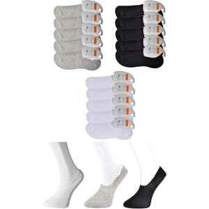 Siyah Gri ve Beyaz Erkek Babet Çorap 15 Çift