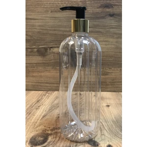 Cam Görünümlü Plastik Şeffaf Şişe Sabunluk Pompalı 500ML