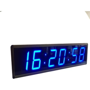 Sanec Saniyeli Dijital Duvar Saati (Kasa Ölçüsü 17X50CM)-MAVI