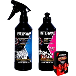Interwax 2'li Set Torpido Parlatıcı Krem ve Susuz Motor Temizleyici 500 ml