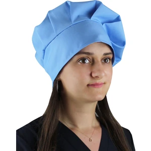 Dr. Mia Mavi Renk Alpaka Kumaş Mantar Aşçı Şapkası