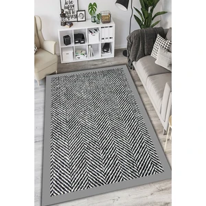 Cappio Halı Gri Çerçeveli Çizgisel Halı  - CP1244