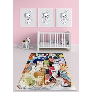 Çoklu Kedi Figürlü Halı  - ES1294
