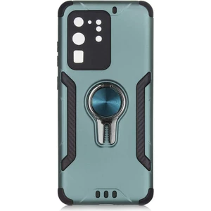 Case 4U Samsung Galaxy S20 Ultra Uyumlu Kılıf Darbe Emici Yüzüklü Standlı Koko Kapak Yeşil