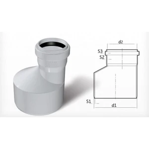 Dublex Pvc Atık Su Borusu Pimaş Redüksiyon 70 x 50 Mm.
