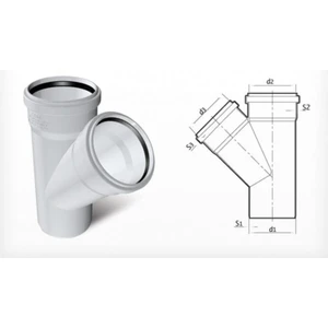 Dublex Pvc Atık Su Borusu Pimaş Tek Çatal 70 x 70 Mm.