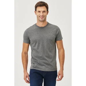Altınyıldız Classics Erkek Antrasit Pamuklu Slim Fit Dar Kesim Bisiklet Yaka Tişört