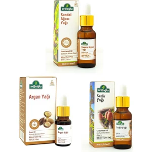 Oryantel Aromaterapi Seti: Sandal Yağı 20 Ml+ Sedir Yağı 20 Ml+ Argan Yağı 10 ml