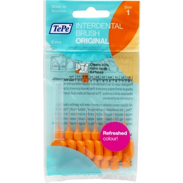 Tepe Arayüz Fırçası Orta Sertlik 0.45 mm Turuncu 8'li Paket Diş Temizliği
