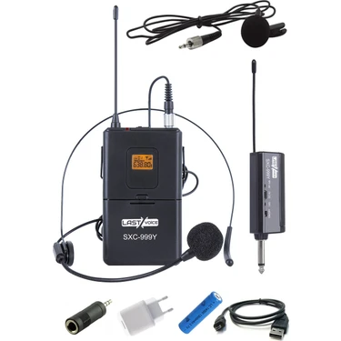 Lastvoice SXC-999Y Şarjlı Telsiz Kablosuz Headset Yaka Mikrofonu (UHF Sabit